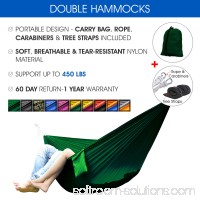 Yes4All Ultralight Portable Parachute Nylon Double Hammock With Tree Straps - Carry Bag Included   564819656